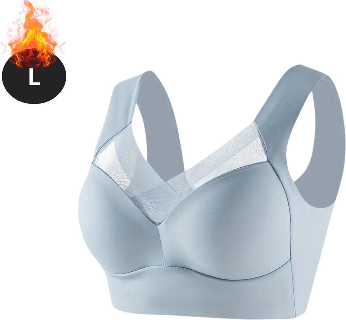 Bovista BH Zonder Beugel - Zonder Bandjes - Push-up Bh's - Comfort Beha - Comfortabel - Sterk - Yoga - Lichtblauw