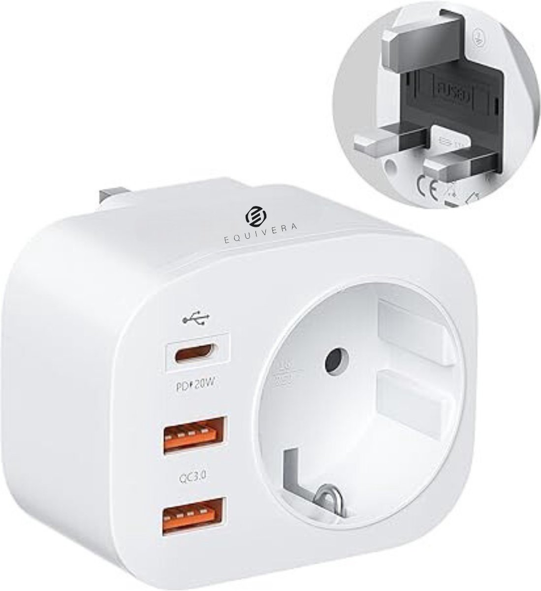 Equivera Internationale Stekker Adapter - Reisstekker - Universele Wereldstekker - Stekker Adapter - Internationale Reisstekker - Ideaal voor op reis!