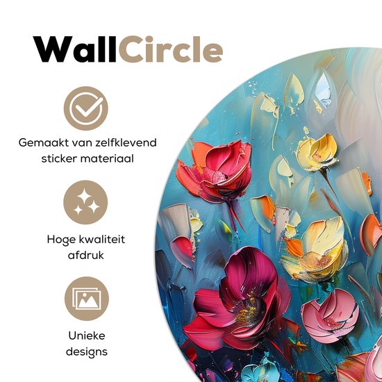 WallCircle® - Papier peint cercle 30x30 cm - Stickers muraux Fleurs - Coloré - Abstrait - Peinture - Nature - Cercle mural salon - Cercle mural chambre - Décoration de chambre autocollante - Accessoires de Décoration murale