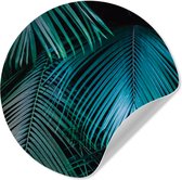 WallCircle® - Cercle de papier peint 100x100 cm - Stickers muraux Jungle - Palmier - Vert - Blauw - Cercle mural - Accessoires chambre d'enfant - Décoration chambre bébé - Cercle mural autocollant