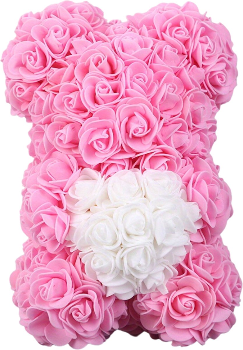 Bovista Rozen Teddy Beertje - Valentijn Cadeautje Voor Haar & Hem - Rose Bear - Rozen Beer - Vrouw - Roze