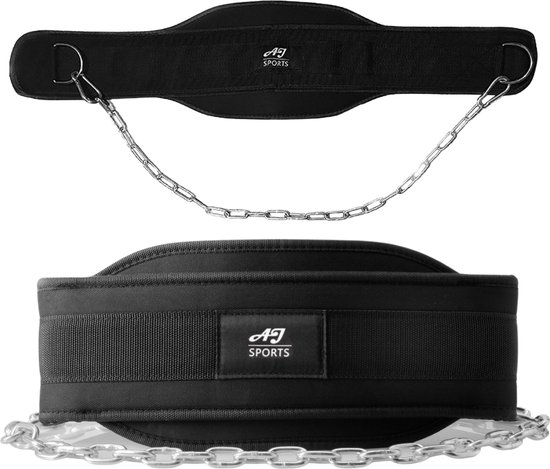 AJ- Sports Dip Belt - Ceinture dip avec chaîne - Ceinture dip - Ceinture de musculation - Ceinture dip - Fitness - Crossfitt