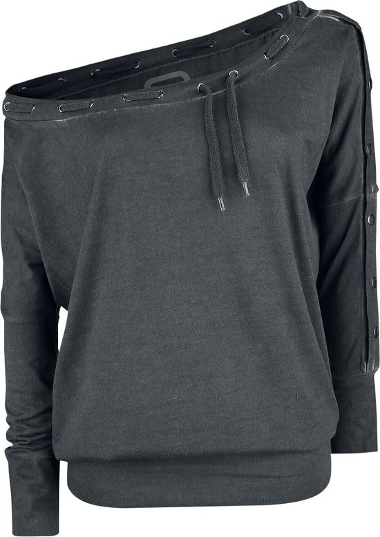R.E.D. Rock-Engineered Design Grijs los shirt met lange mouwen - Dames - L