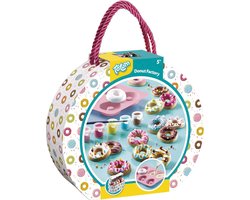 foto van Totum Donut Factory knutselkoffertje - donuts gips gieten en schilderen - creatief speelgoed meisjes en jongens knutselen cadeautip
