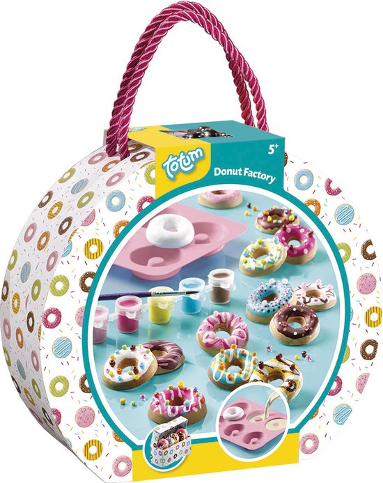 Totum Donut Factory knutselkoffertje - donuts gips gieten en schilderen - creatief speelgoed meisjes en jongens knutselen cadeautip Sint