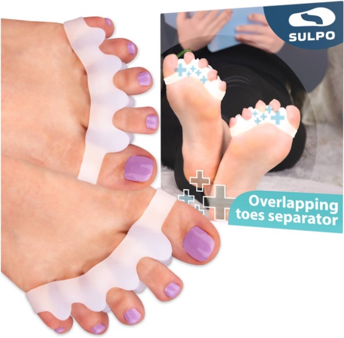 Goedkoopste Scheider voor vijf teenwiggen voor overlappende hallux valgus tenen - Tenenspreider - Voor Alle Tenen - Correctie - Hallux Valgus - Pijnvermindering - Zacht - Flexibel - Hygiënisch - twee stuks - een paar - separator