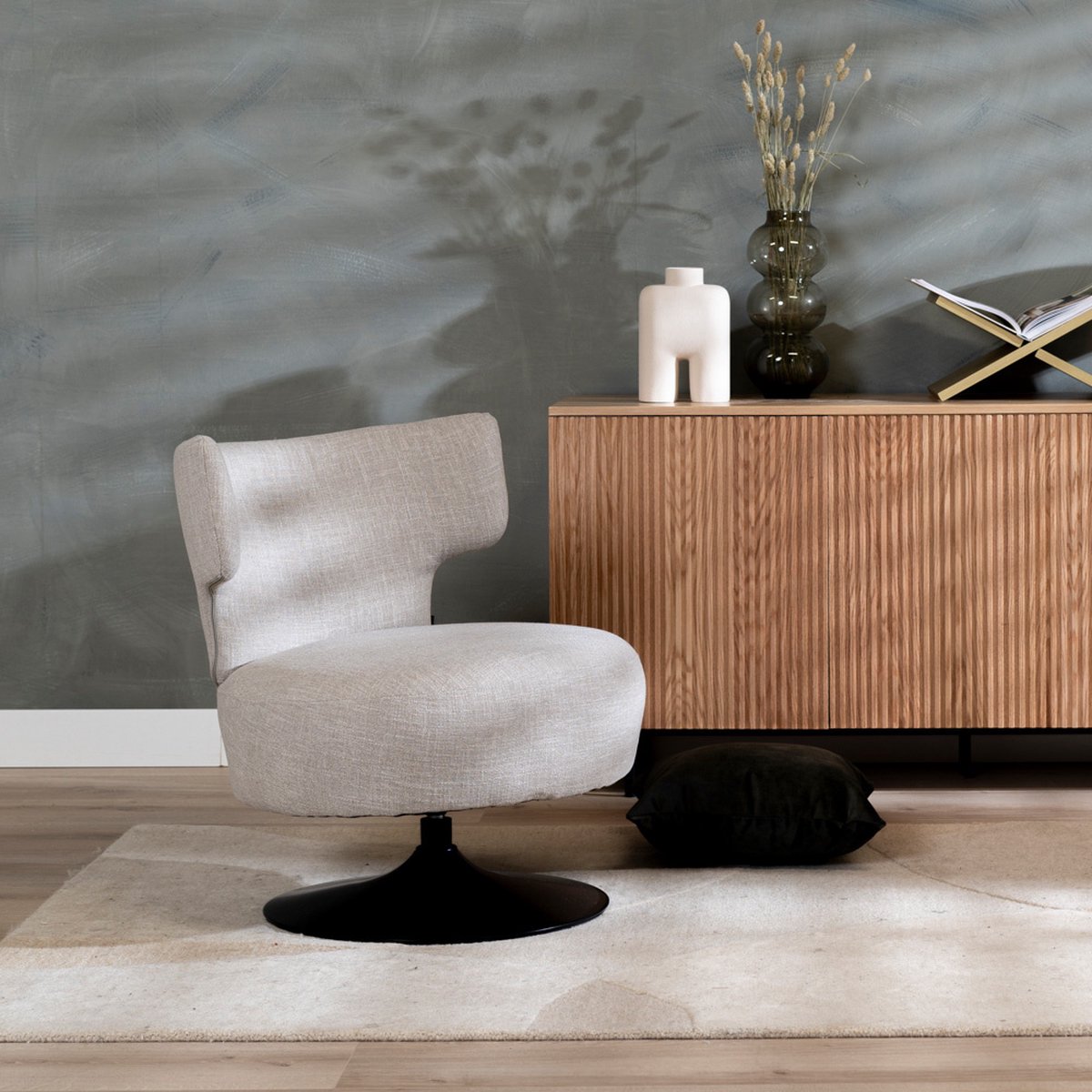 Bronx71 Fauteuil Metro draaibaar linnen taupe