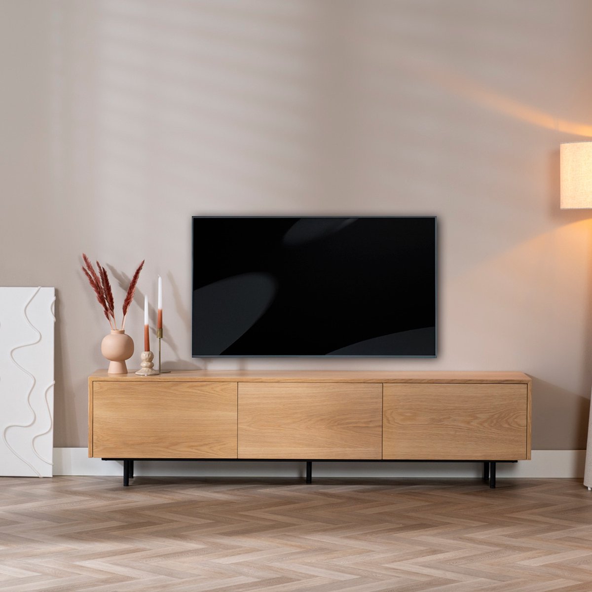 Bronx71® Tv-meubel Thomas blank eiken 180 cm