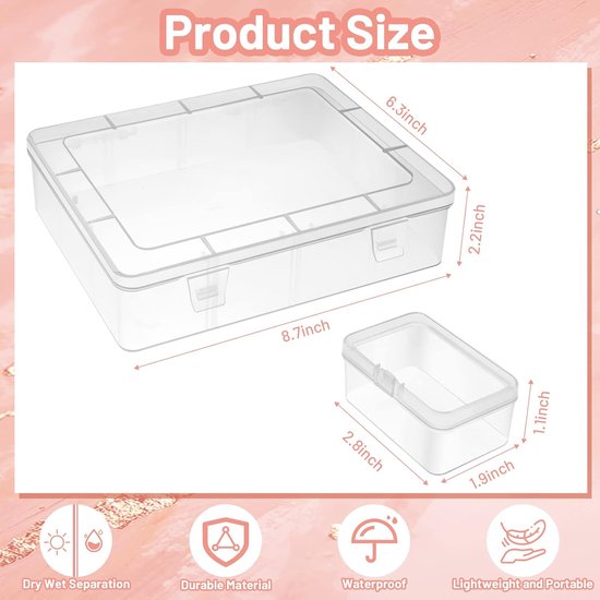 5 stuks transparante plastic opbergdozen voor sieraden