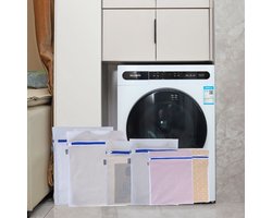 Wowup Waszak | Laundry bag | Set van 6 waszakken met rits | Familie Set | Blauwe rits | Transparant | Wasnet | Waszakjes | Vakantie als kledingsorteerder | Groot formaat | Laken/schoenen/bh/ondergoed/kleding