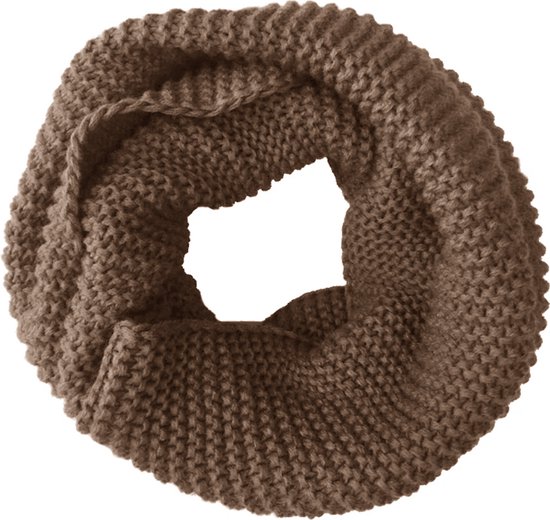 Colsjaal - Bruin | 28 x 52 cm | Gebreid Kabelpatroon | Acryl / Polyester | Fashion Favorite