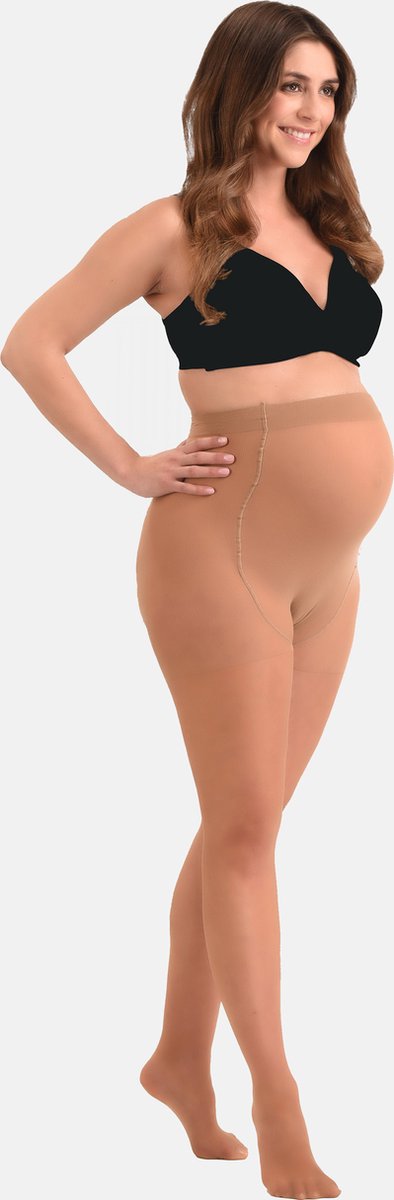MAMSY Comfortabele Sheer Zwangerschapspanty 20den Cognac L