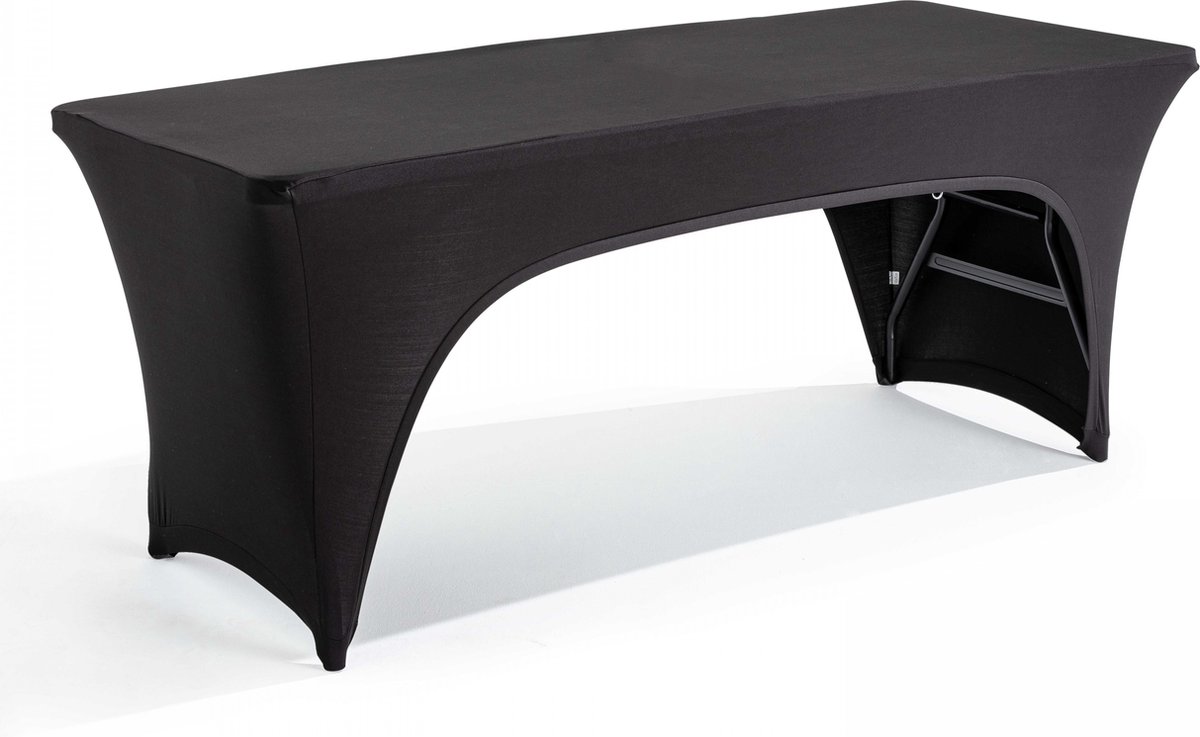 Oviala - Tafelkleed voor inklapbare tafel 180cm dubbele opening zwart - Rekkem