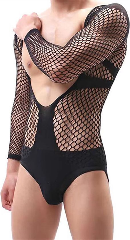 Body Vishnet sexy pour hommes - Lingerie à manches longues pour hommes - Taille unique