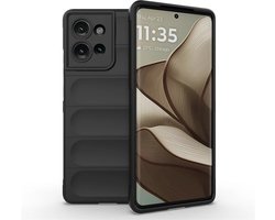 MobyDefend Hoesje - Geschikt voor Motorola Edge 50 - TPU Gripcase - Zwart