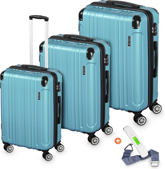 wlsvega 2 stuks speelgoedkoffer voor kinderen, miniatuurkoffer, bagage, intrekbare trolleystang en afneembare wielen, geschikt voor het opbergen van