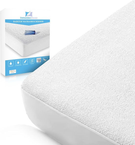 Dekbeddenwereld- waterdichte molton hoeslaken - tweepersoons- 140x200+30cm- wit