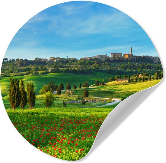 WallCircle® - Cercle de papier peint 30x30 cm - Stickers muraux Toscane - Paysage - Fleurs - Cercle mural salon - Cercle mural chambre - Décoration chambre autocollant - Accessoires décoration murale