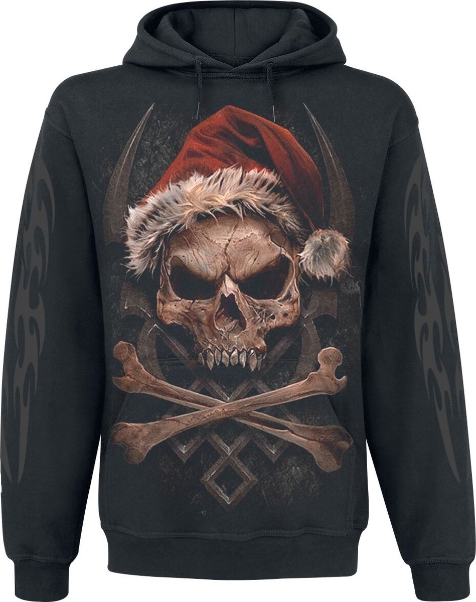 Spiral Rock Santa Heren Trui met capuchon - zwart - XXL