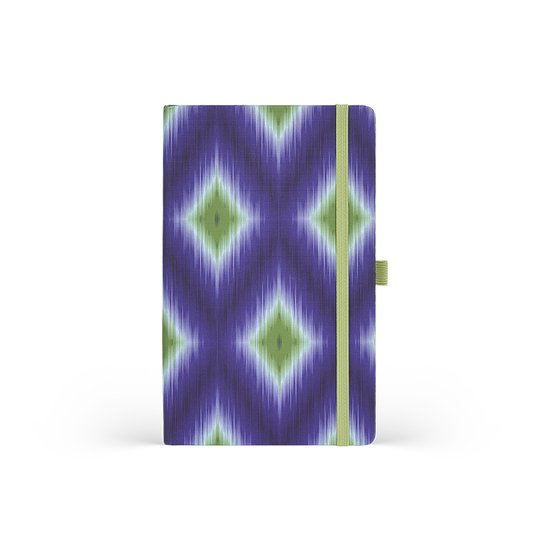 Carnet Castelli Milano A5 Ikat - Blue Emerald - contenu avec des lignes - 130x210 mm - Made in Italy