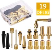 Ventiel adapters set 19 delig / Elektrische Fiets Ventieladapters / Balnaalden / Fatbike / E-Step / Dunlop Verloopnippels / Autoband / Voetbal / Fietsband oppompen / Compressor / Pomp verloopstuk / Zwemband / Luchtbed / Ballen Pomp / Universeel
