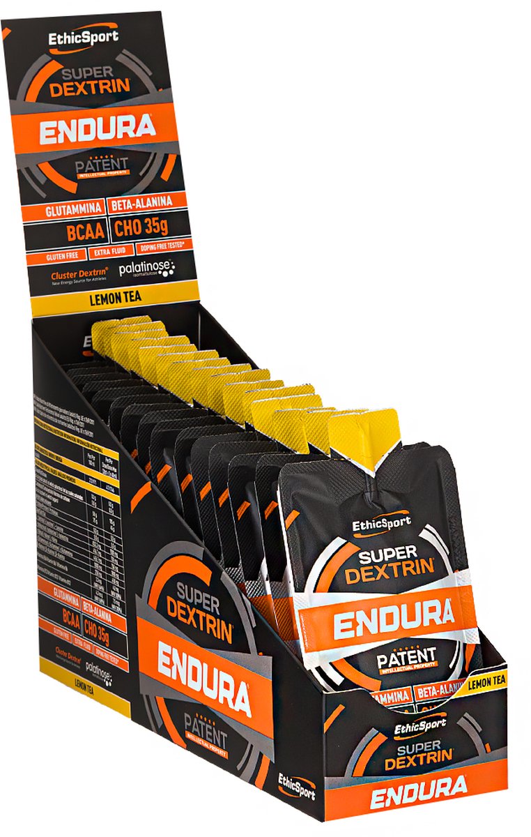Goedkoopste EthicSport - Super Dextrin Endura - 15 x 60 ml - Lemon Tea - Gels - Isotonic Energygel - Sportgel - Energy gel - Vegan, glutenvrij en getest op doping