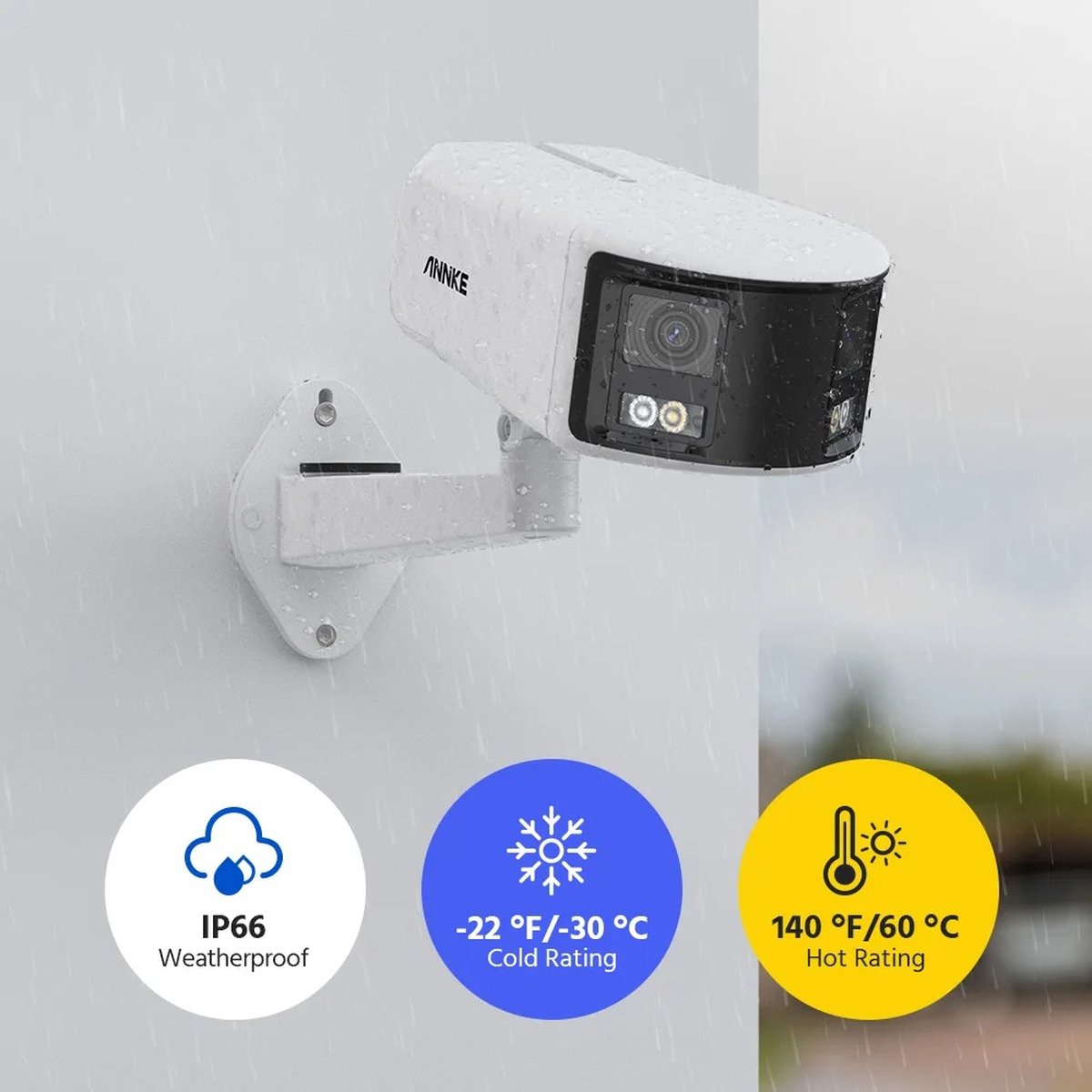 Beveiligingscamera - Beveiligingscamera's voor binnen - Security - Beveiliging - 1 Camera - Bewakingscamera voor buiten - Outdoor - IP camera - 4K - 180 graden - 8MP - Dual lens - Wit – foto 5