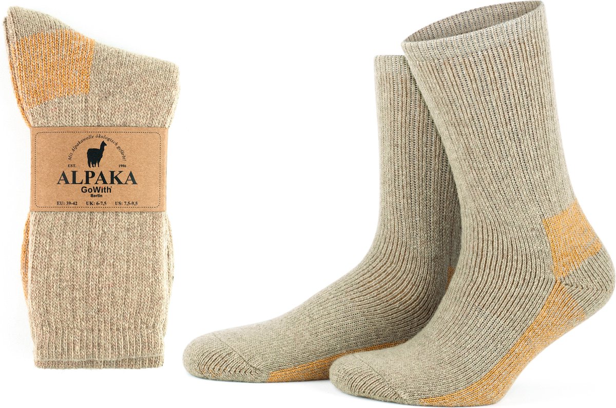 GoWith Alpaca Thermosokken-2 paar-Wollen Sokken-Maat 39-42