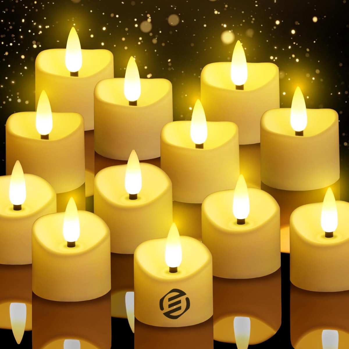 Equivera Oplaadbare LED Kaarsen - Elektrische Kaarsen - Oplaadbare Waxinelichtjes - Realistische Kaarsen - Kerstverlichting - Veilig en Duurzaam wit