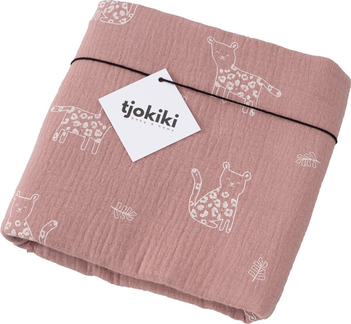Goedkoopste Tjokiki Multidoek XL - Swaddle - Inbakderdoek - Pussycat panter - oudroze - 120x120 cm
