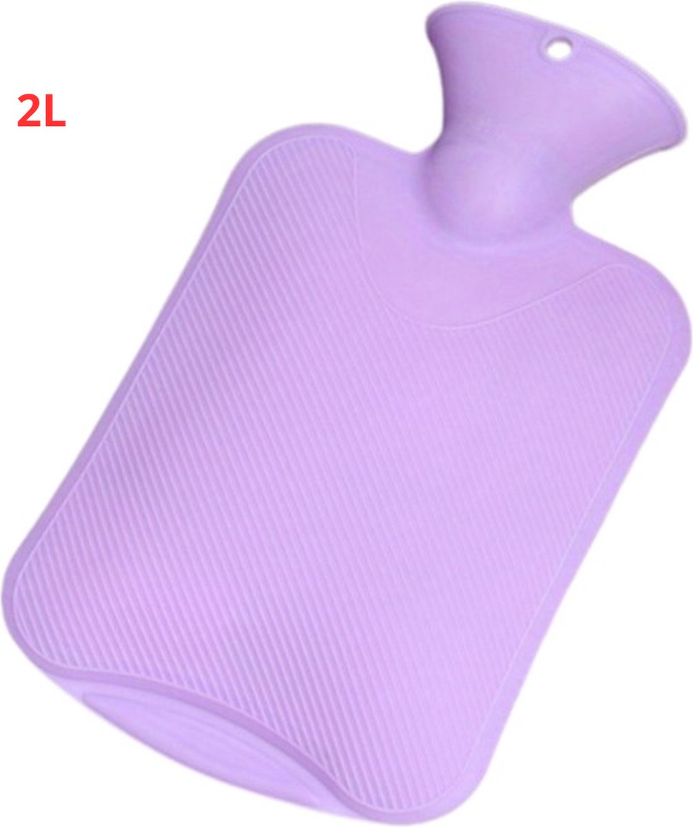 Goedkoopste Bovista Warmtekruik - Warmwaterzak Met Hoes - Warmwaterkruik - Warmtekussen - Knuffel Kruik - Bag - Paars - 2 Liter