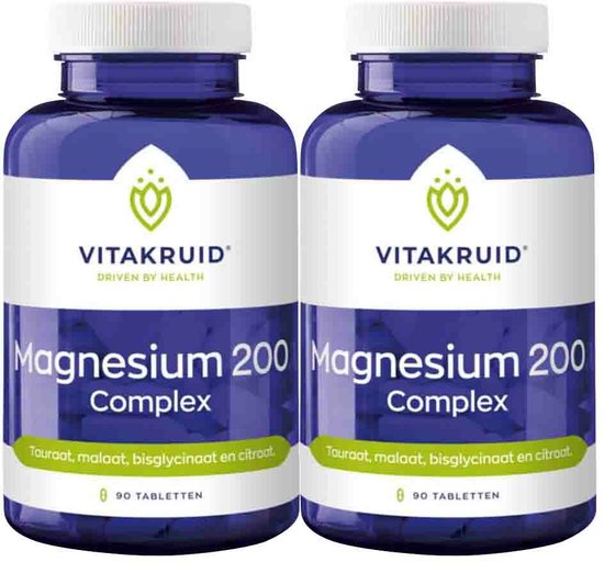 Vitakruid Magnesium 200 Complex - 2 x 90 tabletten - Voordeelverpakking