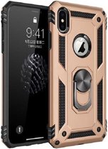 Anti Shock Back Cover met magnetische ringhouder voor Apple iPhone XS Max - Goud