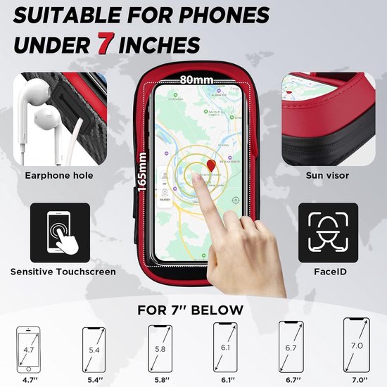 Étui étanche Pour Téléphone Sur Guidon De Vélo - Support Rotatif 360°, Film Tactile, Protection Pluie Et Humidité