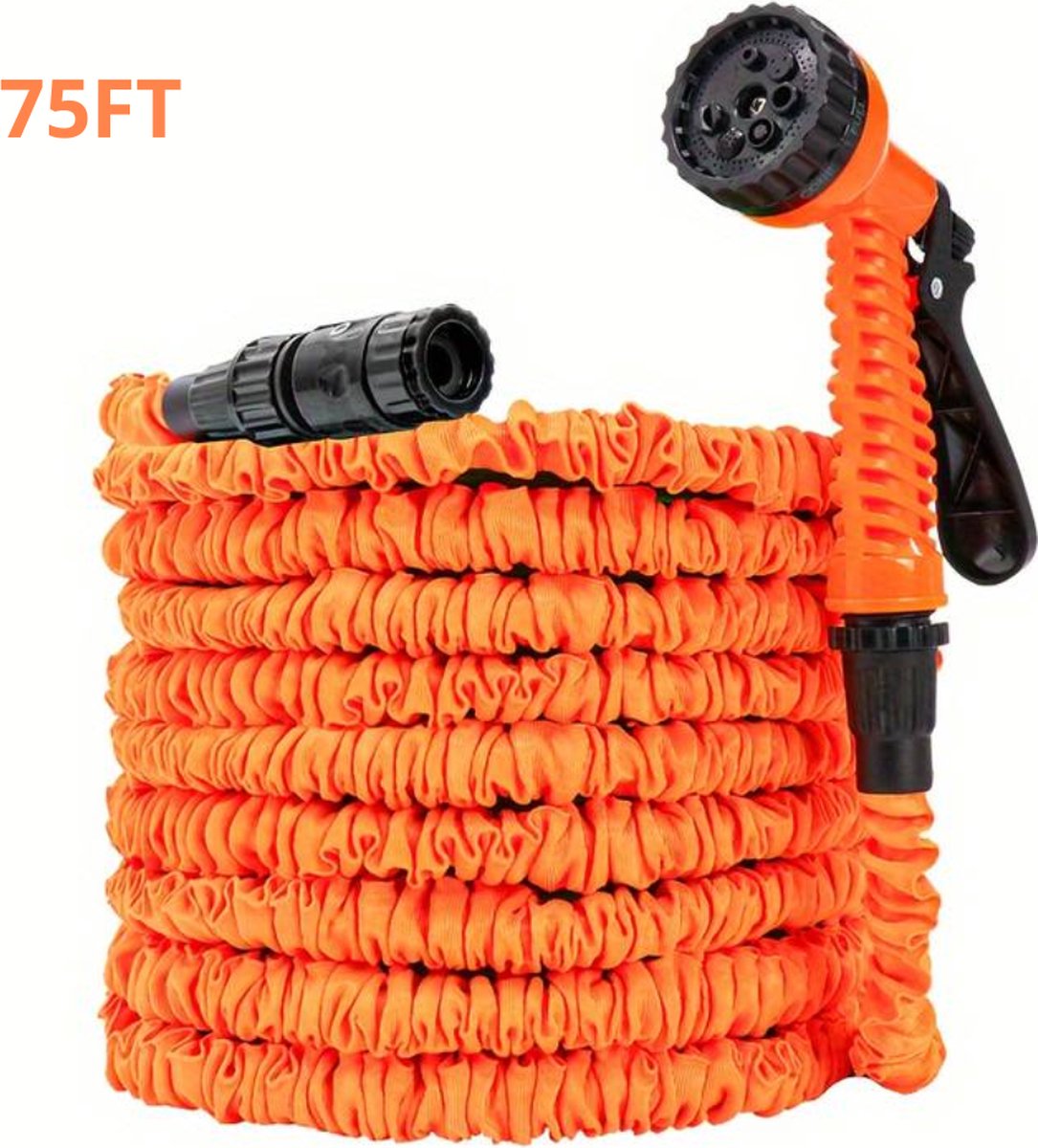 Bovista Tuinslang Flexibel - Tuinslangen - Haspel - Spuitpistool - 22.5 Meter - Oranje