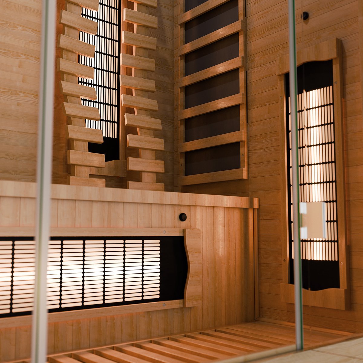 Infraroodcabine / Sauna Kiruna 130 Premium - 190 x 130 x 105 cm - Incl. LED & Bluetooth Radio thumbnail 3
