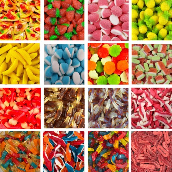 Mijn Snoepgoed - Gemixte Snoepjes - 1 Kilo - Tiktok Trend - Zoet & Zuur - Hard en Zacht - Schepsnoep - Snoepgoed - Snoep - Cadeautje - Geschenk - Voor Hem - Voor Haar
