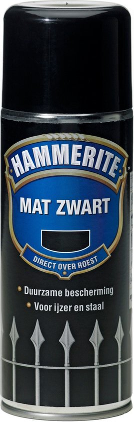 Foto: Hammerite metaallak mat zwart 400 ml