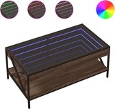 Salontafel | Bijzettafel met Infinity LED 40x40x30 cm bruin eikenkleurig