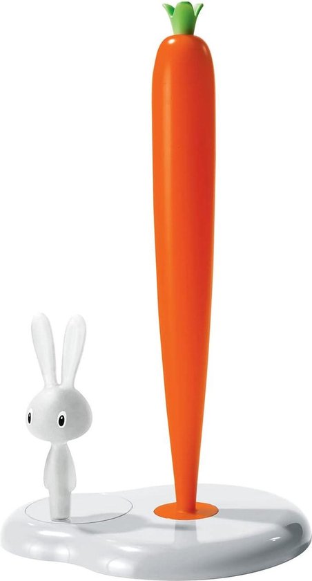 Alessi Asg42 Gr Bunny & Carrot Porte Rouleau de Papier de Cuisine en Résine Thermoplastique