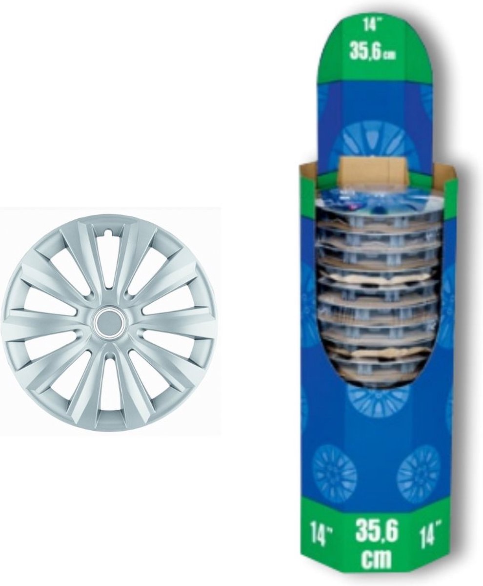 Tip-it Wieldoppen 14 inch - 2 stuks - Kliksysteem - Zilvergrijs
