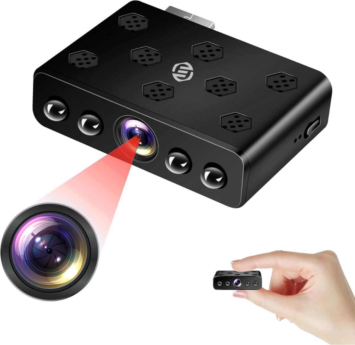 Equivera Spy Camera - Spycam - Mini Bewakingscamera - Kleine Camera - Verborgen Camera - Spionage - Voor Thuis, Kantoor, Auto
