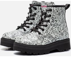 Skechers Gravlen Hi - Doodle Down Meisjes Laarzen - Zilver