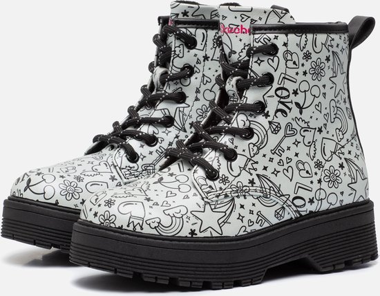 Bottes femmes Skechers Gravlen Hi Filles - Zwart/ Argent - Taille 35