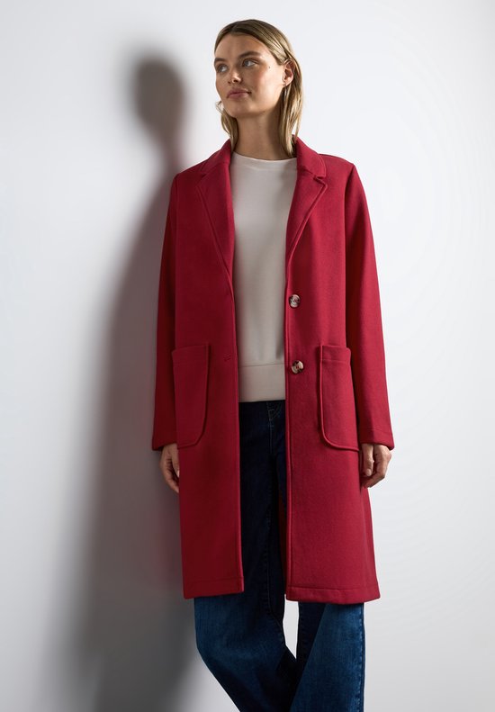 Manteau à revers douillet Street One - Veste femme - rouge tapis - Taille 38