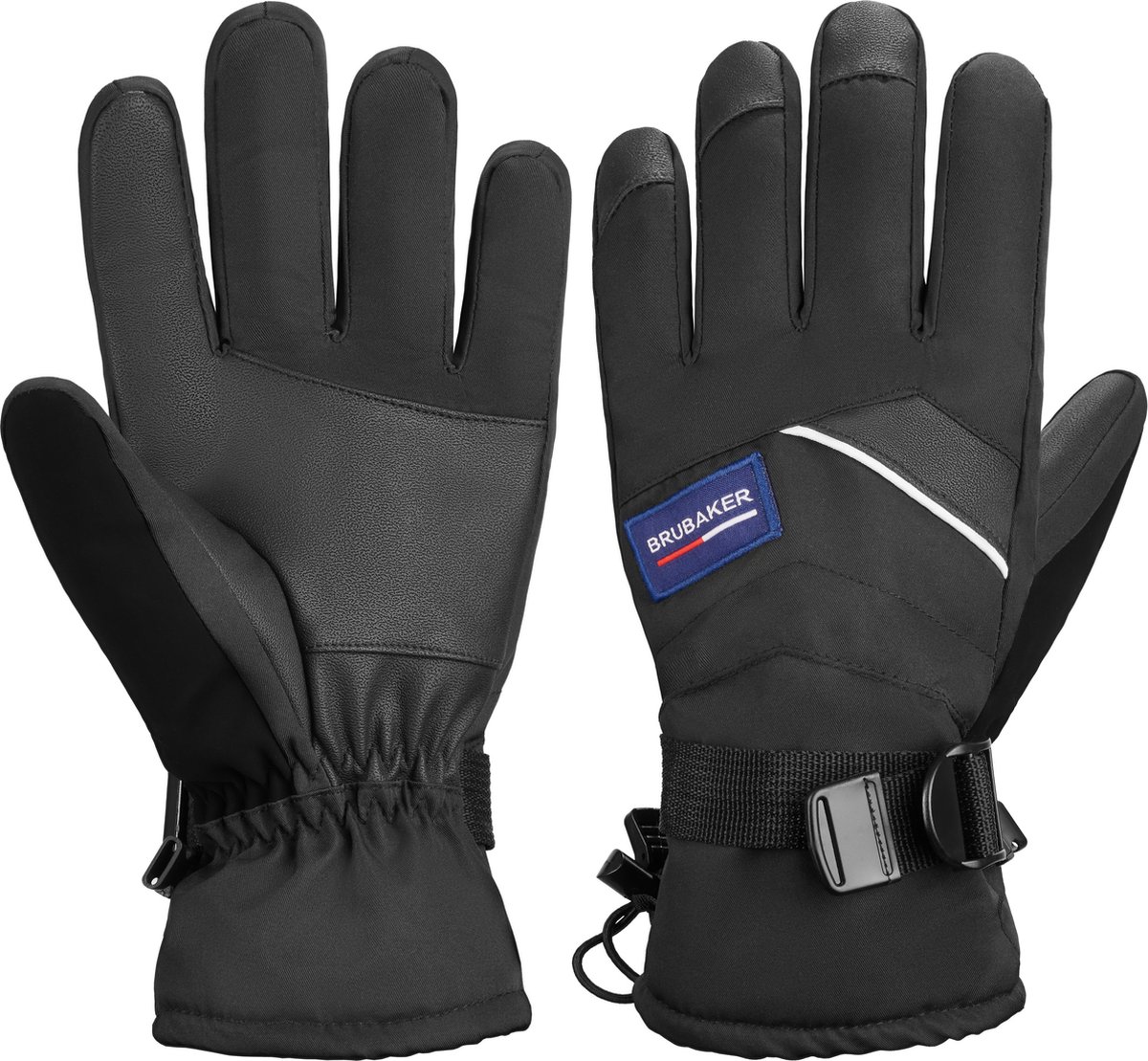 BRUBAKER Handschoenen Winter - Waterdicht en Winddicht - Ski Handschoenen voor Mannen en Vrouwen - Extra Warme Handschoenen - Thermo Handschoenen - Wintersport Schaatsen Skiën Snowboarden - S/M