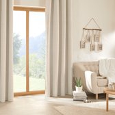 Bol.com Atmosphera Soana Verduisterend en isolerend Gordijn 140x260cm - Kant en klaar met ringen - Beige aanbieding
