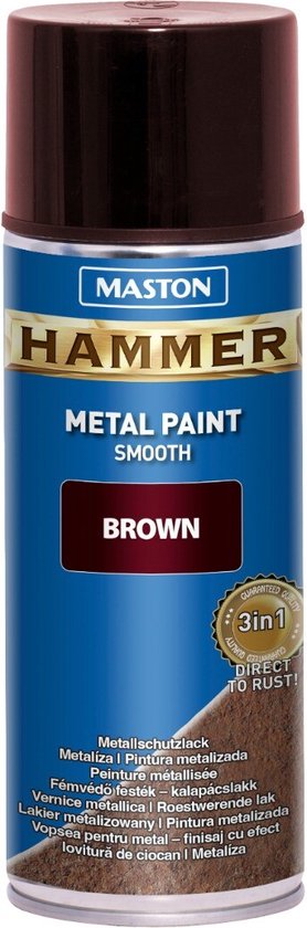Maston Hammer - metaalverf - bruin - smooth - spuitverf - 400 ml - spuitbus verf
