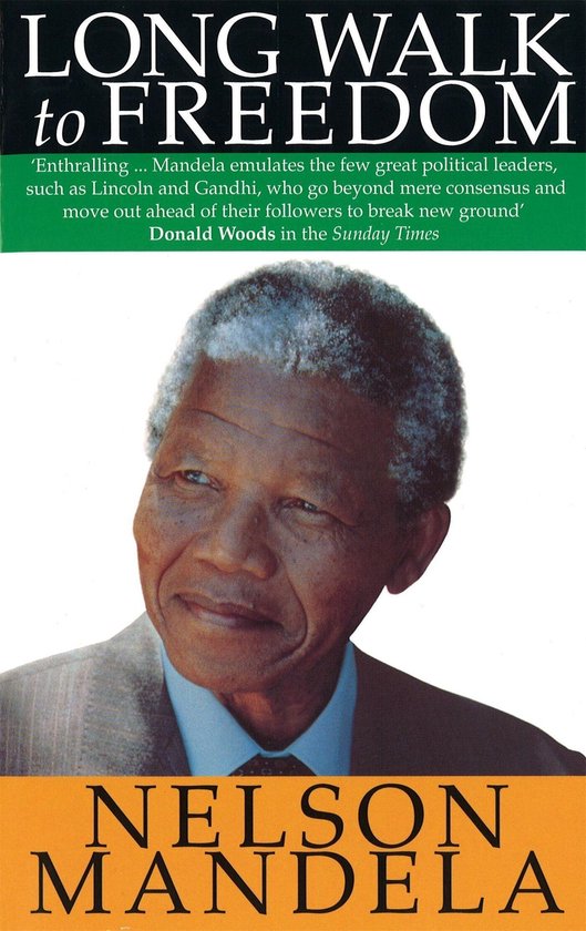 Boekomslag 'Long Walk to Freedom' met een portret van Nelson Mandela.