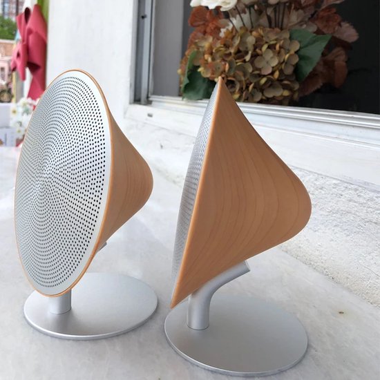 Bluetooth Luidspreker met Retro Houten Afwerking – Desktop Stereo Speaker met Subwoofer voor Thuis Audio – Bluetooth Audio Luidspreker met Hoge Geluidskwaliteit en Touch Surface — afbeelding 5